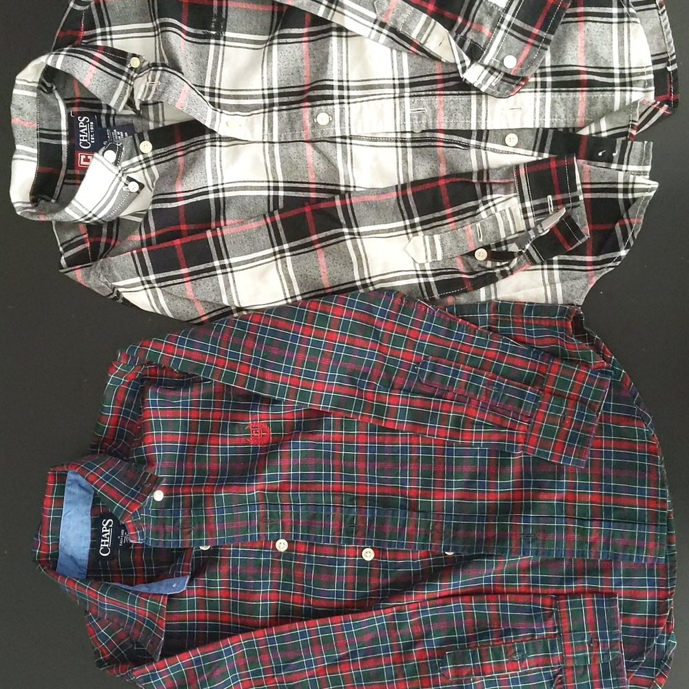 Boys size 6 Chaps long sleeve button down shirts.